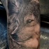Tatuaje  de lobo hermoso volumétrico