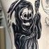 Death black ink tattoo by philip yarnell