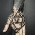 Estilo Dotwork bonito pintado por Michele Zingales tatuaje de la mano de la cabeza del tigre