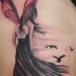 elegante simpatica fata tatuaggio sulla schiena