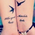 Tatuajes en las muñecas, cita y aves
