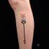 Geometrical style colored tattoo of breathtaking arrow