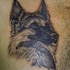 ritratto inchiostro pastore tedesco tatuaggio