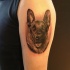 testa pastore tedesco tatuaggio su spalla