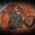 cavaliere fantasma in fiame tatuaggio sulla schiena