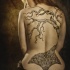 Tatuaggio su tutta la schiena l'albero secco