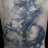 Tatuaje en la espalda, gran emperador a caballo
