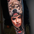 Great WolfGirl tattoo on arm