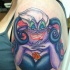 Homemade like colored shoulder tattoo of Ariel cartoon villain