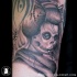 Homemade style colored demonic geisha tattoo