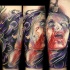 Horror style creepy looking tattoo of bloody woman head