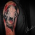 Horse skull tattoo on shoulder