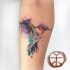 Tatuaggio sul braccio il colibrì colorato