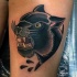Illustrative style cartoon like black panther tattoo
