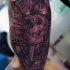 Illustrative style colored biceps tattoo of Egypt statue