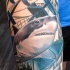 Illustrativer Stil farbiges Unterarm Tattoo mit Segelschiff