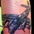 Illustrative style colored tattoo of big bomber plane