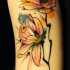 Illustrative style colored tattoo of sweet flowers