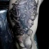 Tatuaje negro blanco de Medusa  Gorgona   atractiva