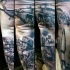 Tatuaje en el brazo, estilo militar con soldado y helicóptero