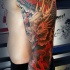 Japanischer roter Drache Tattoo am ganzen Arm