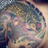Japanisches traditionelles farbiges Brust Tattoo mit Karpfenfischen