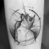 Tatuaje  de gato precioso en círculo