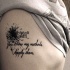 Tatuaje en las costillas, diente de león nergo y inscripción