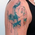 bel acquarello ragazza tatuaggio sulla spalla