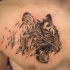Tatuaje en el pecho, tigre precioso