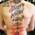 Tatuaje en la espalda, tema hindú miltocolor