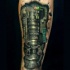 Mechanism under skin tattoo on arm