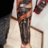 meccanismo sotto la pele tatuaggio mezza manica