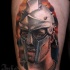 Modern style colored thigh tattoo of Gladiator movie hero