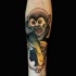 Tatuaje en el antebrazo,
mono bonito gritando