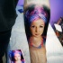 New school style colored beautiful little girl tattoo on forearm