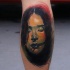 New school style colored leg tattoo of drowned woman