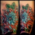 New school style colored tattoo of big chrysanthemum flower