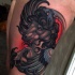 New school style colored thigh tattoo of funny Pegasus horse
