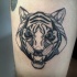 nuovo stile grigio nero testa tigre tatuaggio