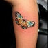 Tatuaje de mariposa abigarrada  en el brazo