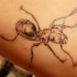 Tatuaje  de hormiga simple, tinta gris