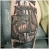 Tatuaggio colorato  la nave a vela