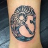 Tatuaje en la pierna,
 aries magnífico en cosmos