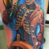 Piratenkapitän-Skelett mit Papagei Tattoo von Derek Raulerson