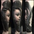 Portrait style detailed forearm tattoo of Asian geisha