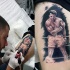 Tatuaje en el muslo, 
boxeador famoso en el ring