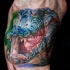 Realism style colored tattoo of large alligator