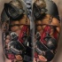 Realism style colored tattoo of medieval gladiator warrior