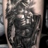 Realism style colored tattoo of very detailed gladiator warrior